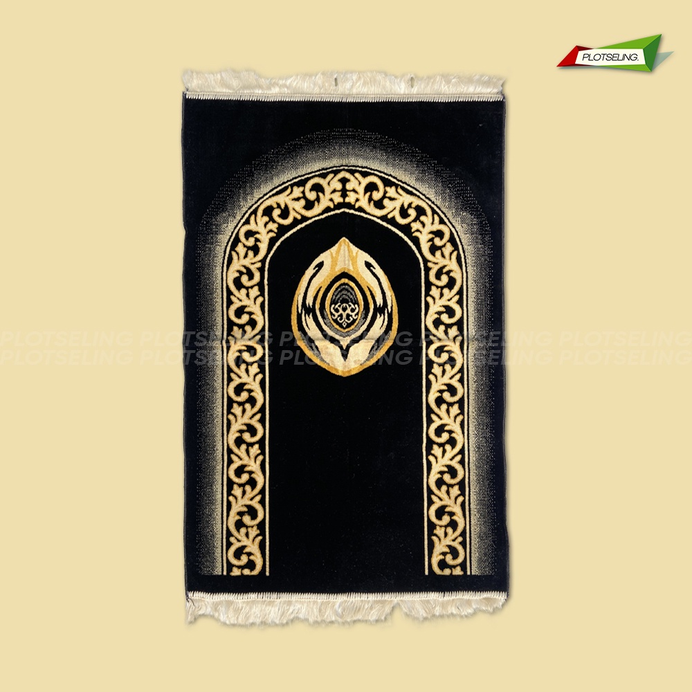 Sajadah Turkey Besar NURTEX Kiswah Hitam Ukuran 53 x 105 cm Sajadah Traveling Motif Kiswah Souvenir Hari Raya Sajadah Umroh Sejadah Sholat Dewasa Sajadah Besar Midi Tebal