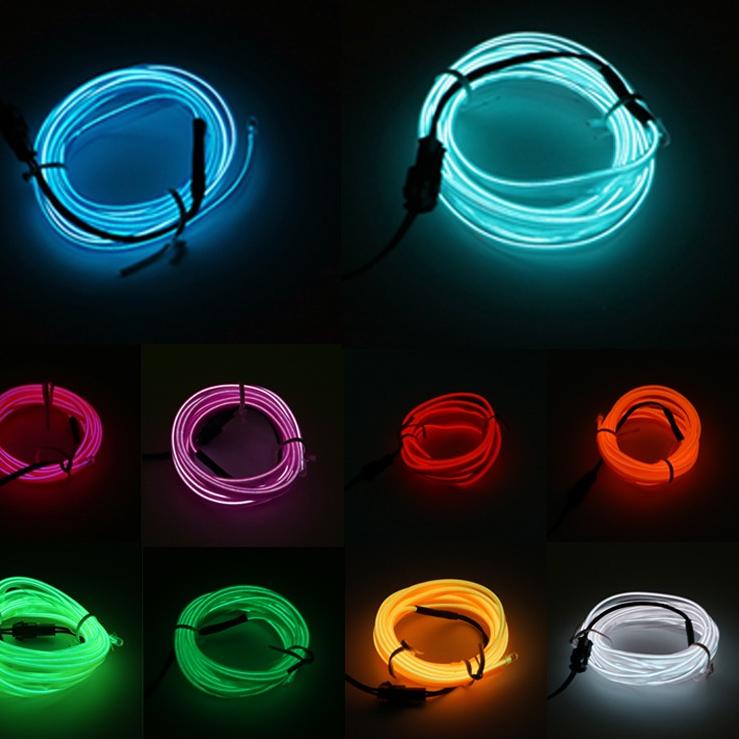 ✨11.11✨ Lampu EL WIRE LED Set Inverter / LED WIRE LED Neon Strip Flexible NEON SET USB/Batre Dengan 