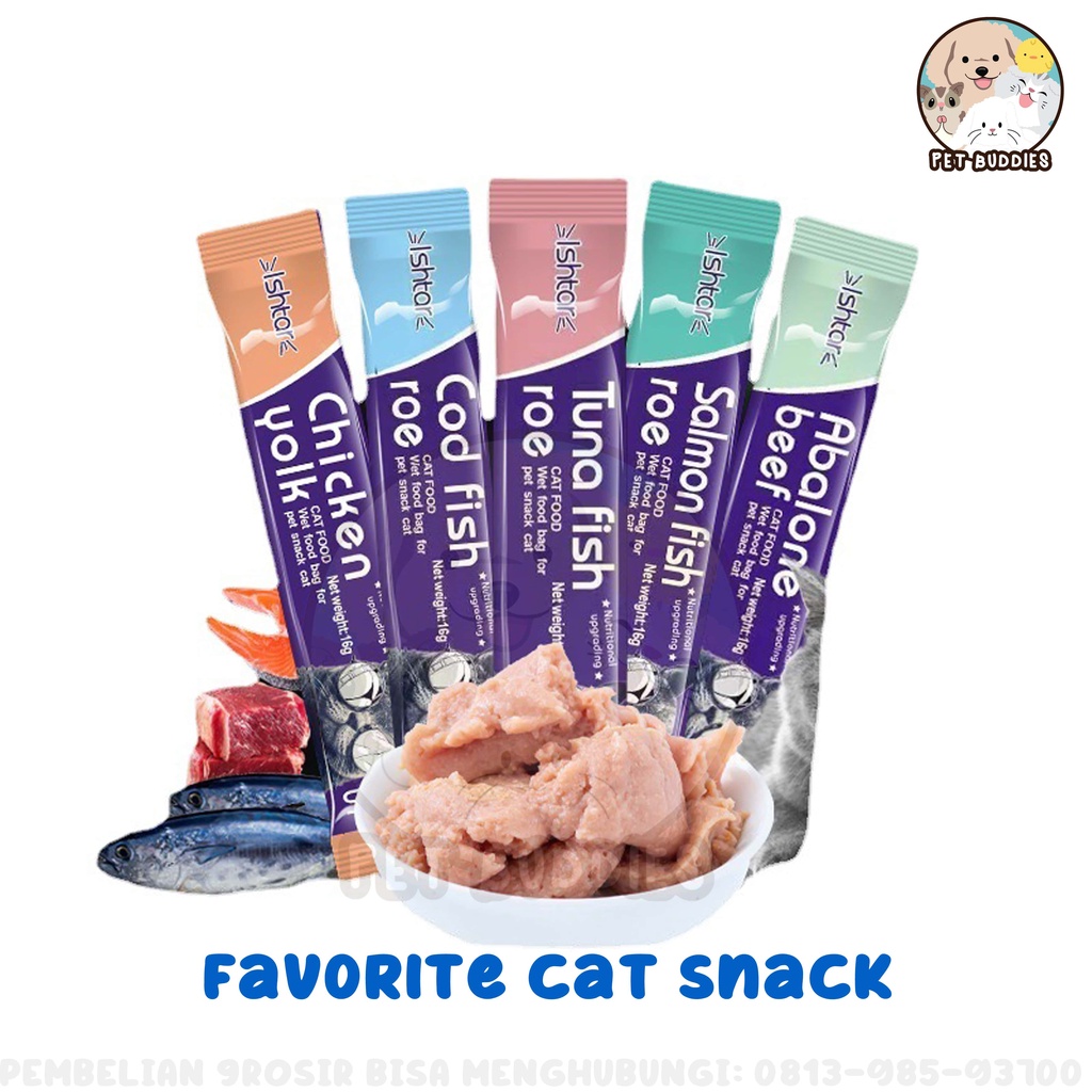 [BONUS] Ishtar Pet Strip Snack Kucing Cemilan Makanan Wet Cat food Creamy Treats