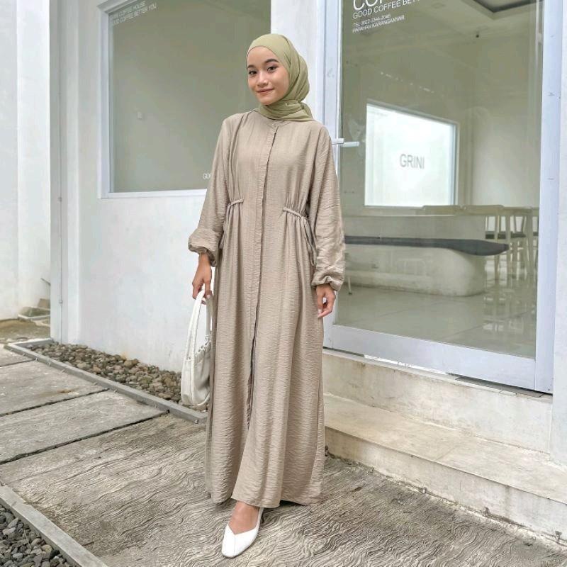 KIRANAOFFICIAL - (COD) DRESS POLOS LINEN TALI PINGGANG