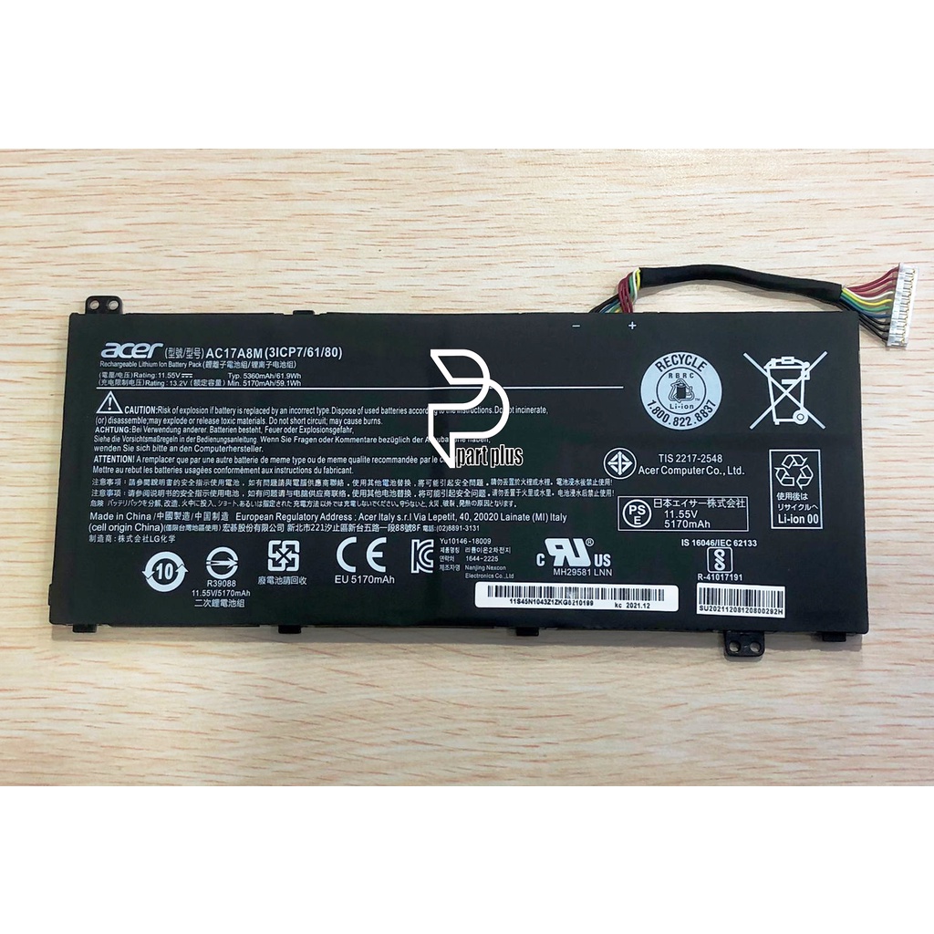 Baterai Lapt0p Acer Spin 3 SP314 SF314 TMX3410 AC17A8M