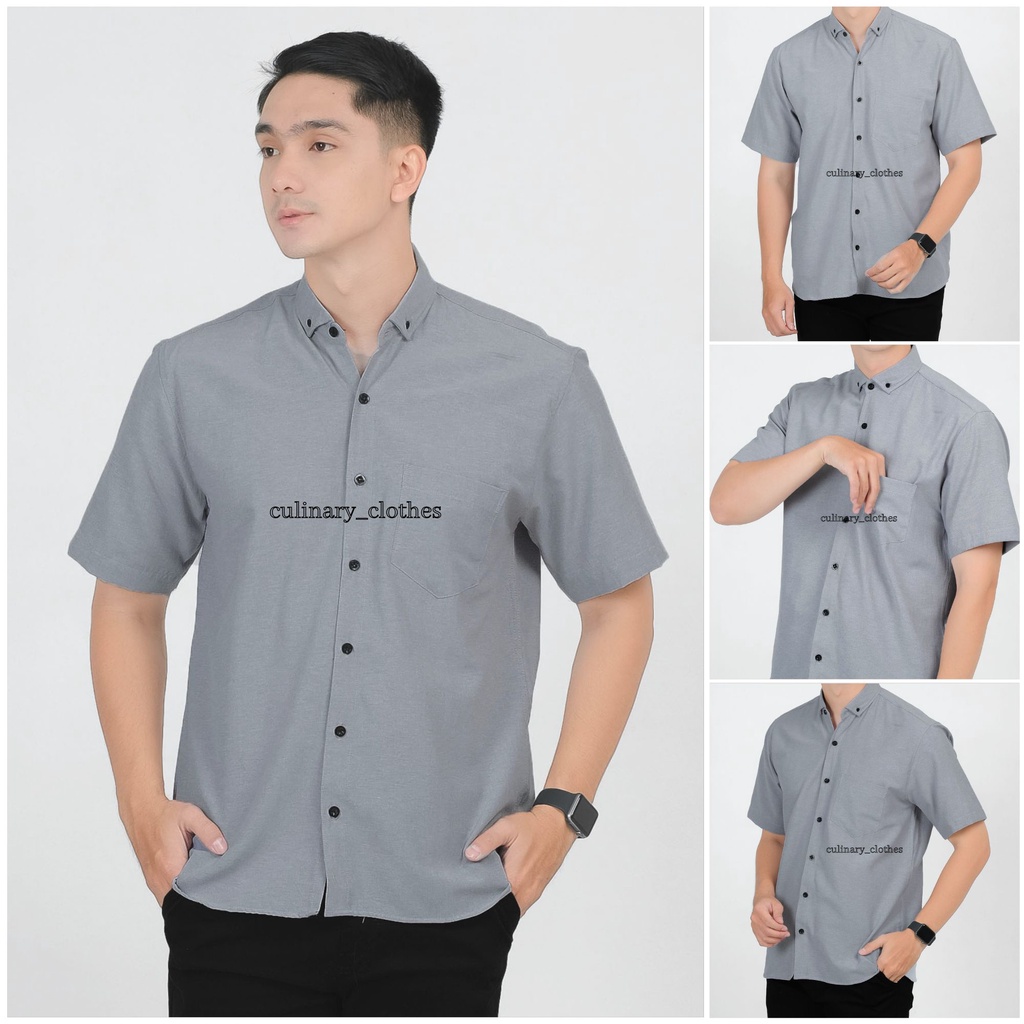 KEMEJA PRIA MENS POLOSAN LENGAN PENDEK COOLMAN PAKIAN PRIA CASUAL PAKAIAN DINAS PNS KERJA SIZE MLXL