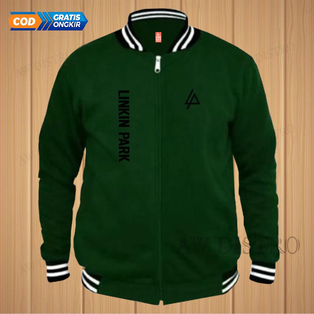 COD Jaket Baseball Varsity Distro Lp Kirka Text Hitam Premium Quality