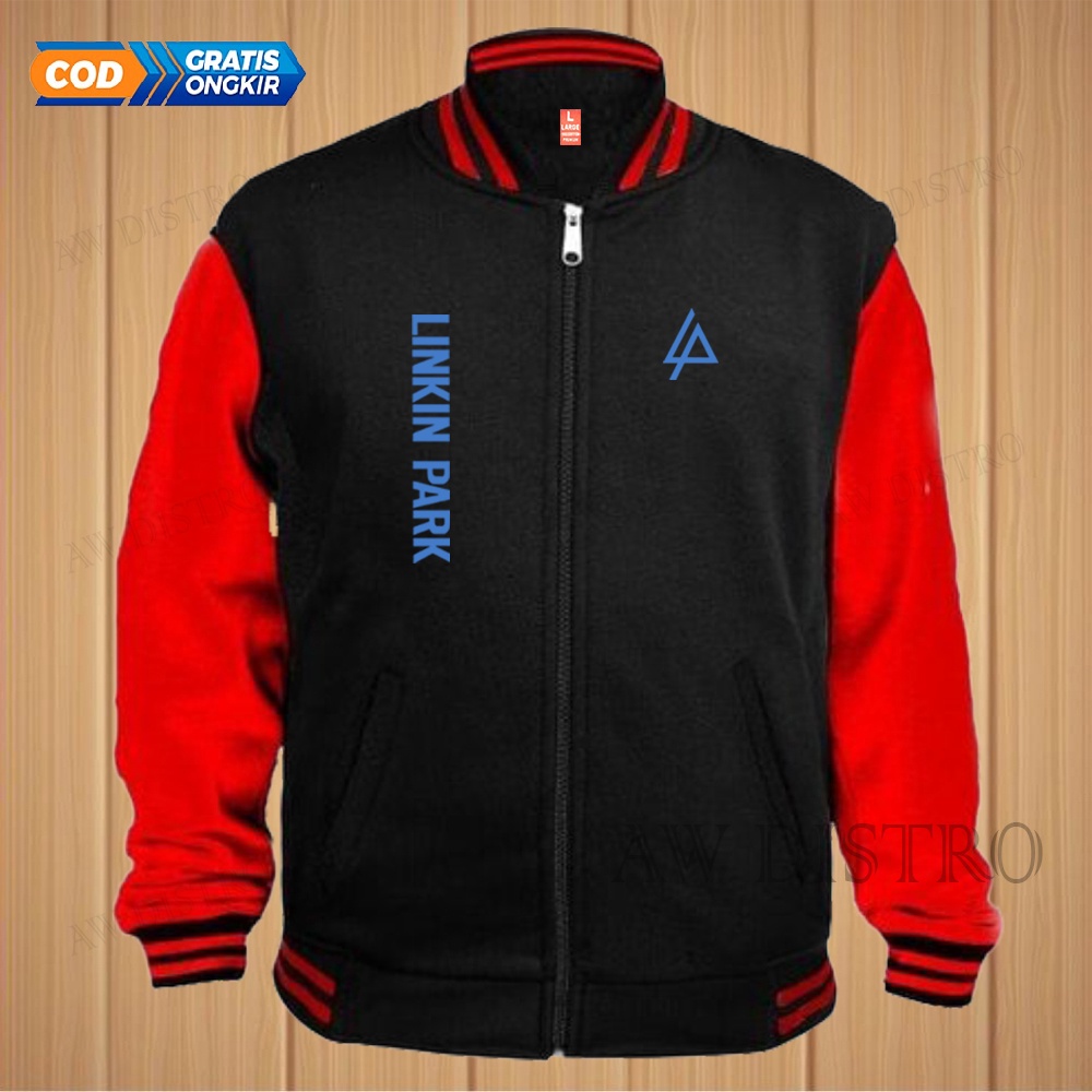 COD Jaket Baseball Varsity Distro Lp Kirka Text Sky Blue Premium Quality