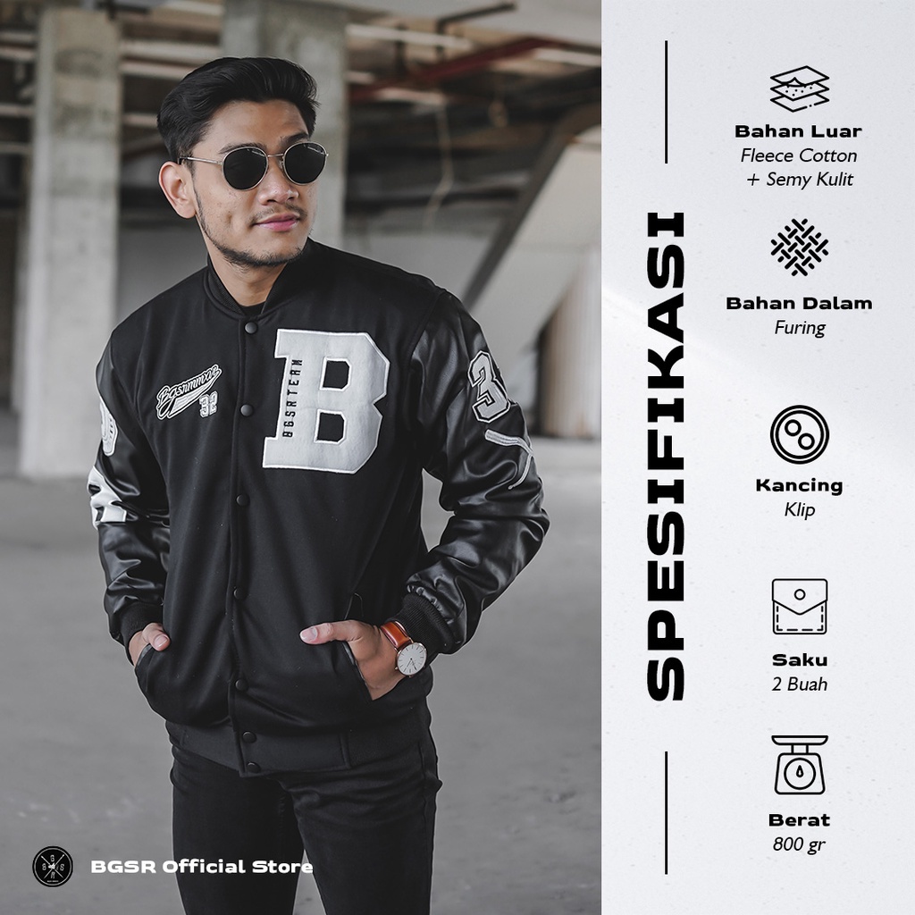 Jaket Baseball Varsity Jacket Windbreaker Bordir Tebal Adem X-32 BGSR