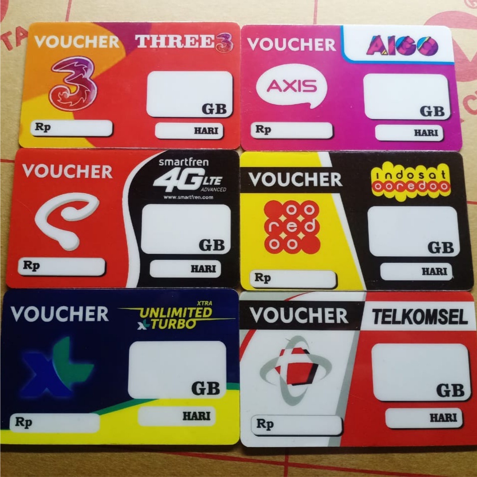 TERMURAH  Label Voucher dan Kartu Perdana untuk Pajangan di Etalase konter