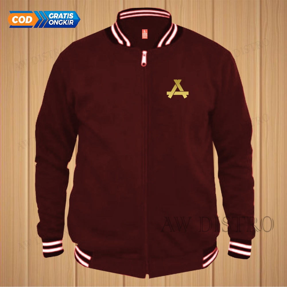 COD Jaket Baseball Varsity Distro Logo APP Text Gold Premium Quality