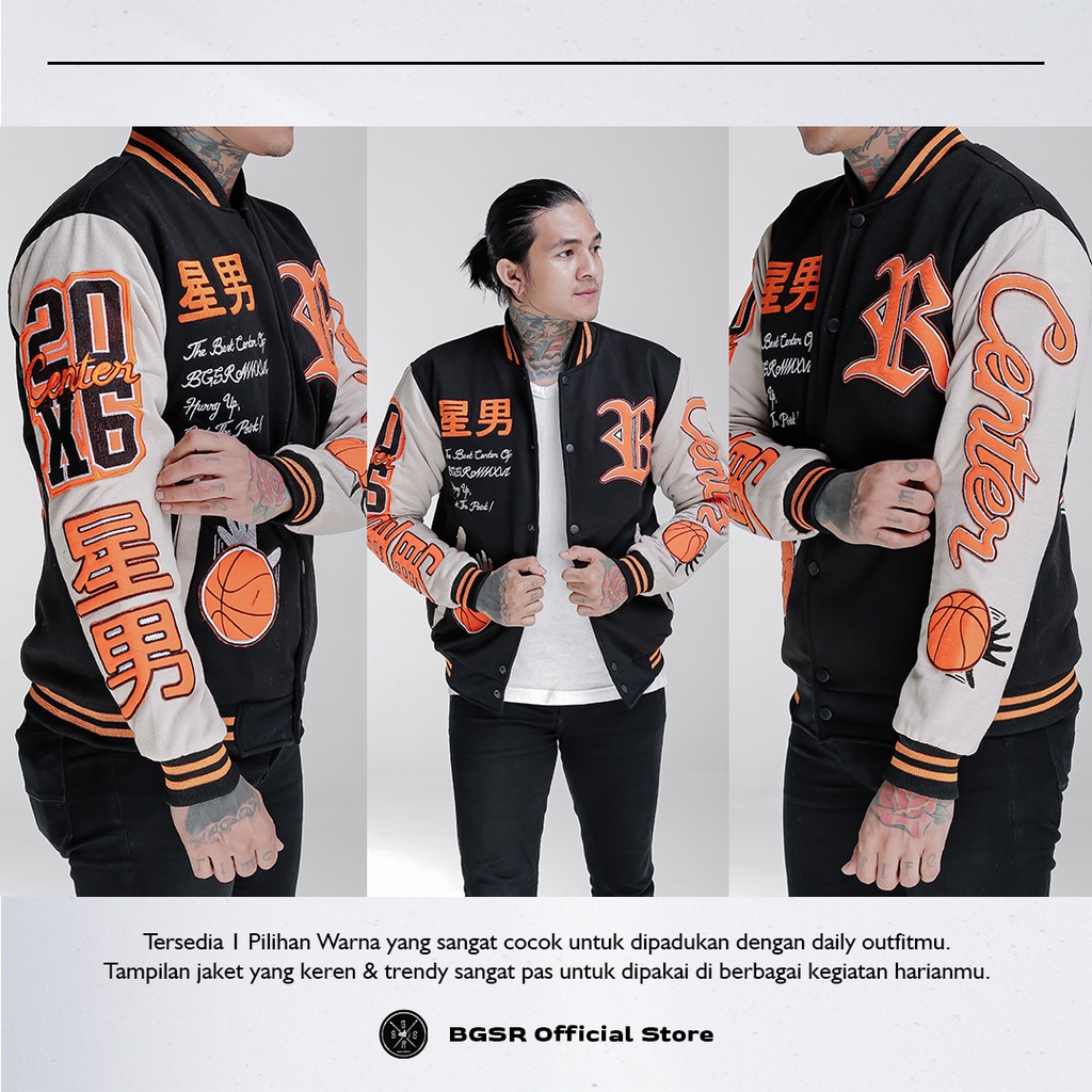 Jaket Baseball Varsity Jacket Windbreaker Bordir Tebal Adem Center X07