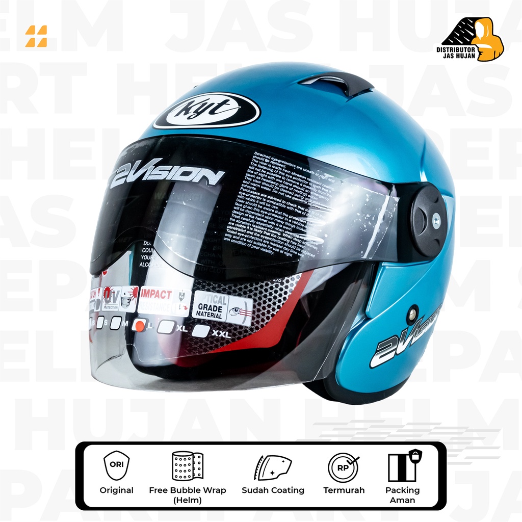 Helm KYT 2 Vision Solid Ice Blue