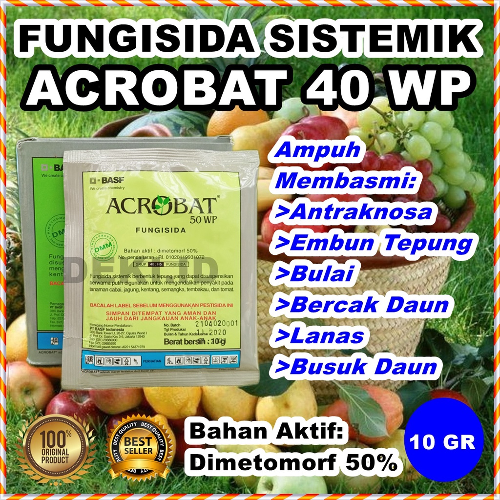 Acrobat 50 WP 10 gr Fungisida Sistemik Obat Jamur Antraknosa Embun Bulu Busuk Daun Pembasmi Hama Tan