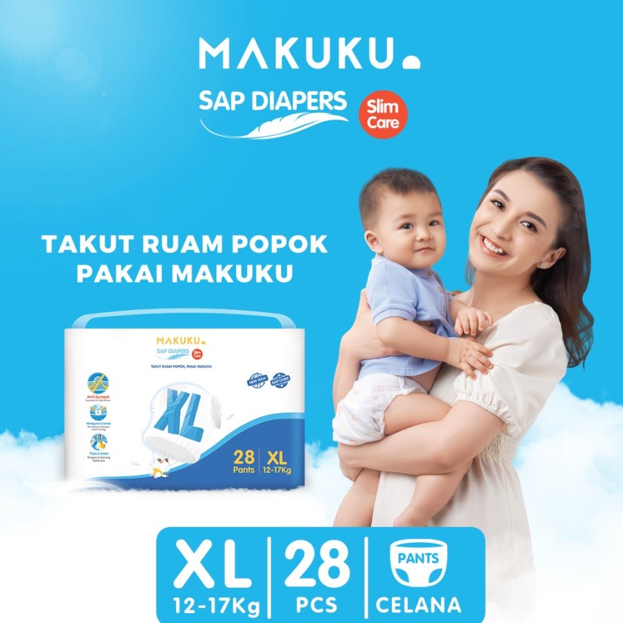 MAKUKU SAP Diapers Slim Care Pants &amp; Comfort Fit Popok Celana / Tape