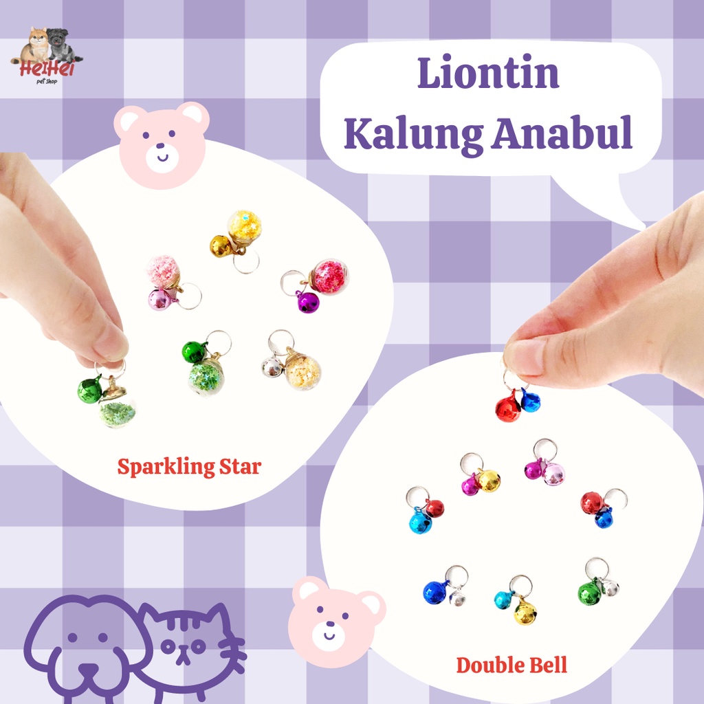 Liontin Lonceng/Kerincing/Bell Kalung Kucing Anjing + Ring Termurah 1,4 cm