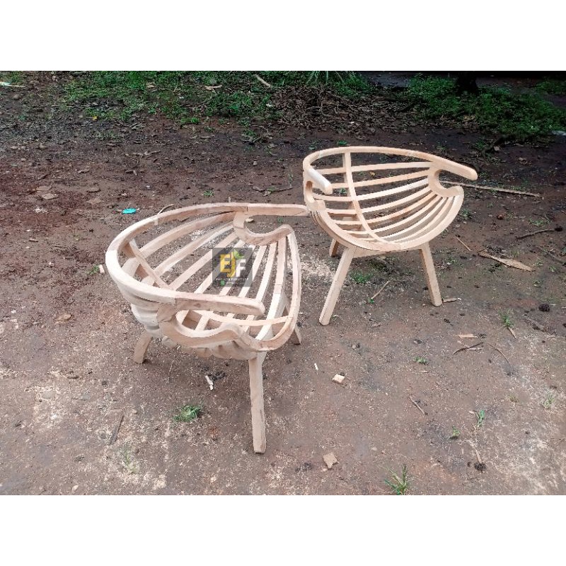 Kursi Santai Unik Jati Kursi Teras Jati Kursi Keranjang Unik Non Finishing