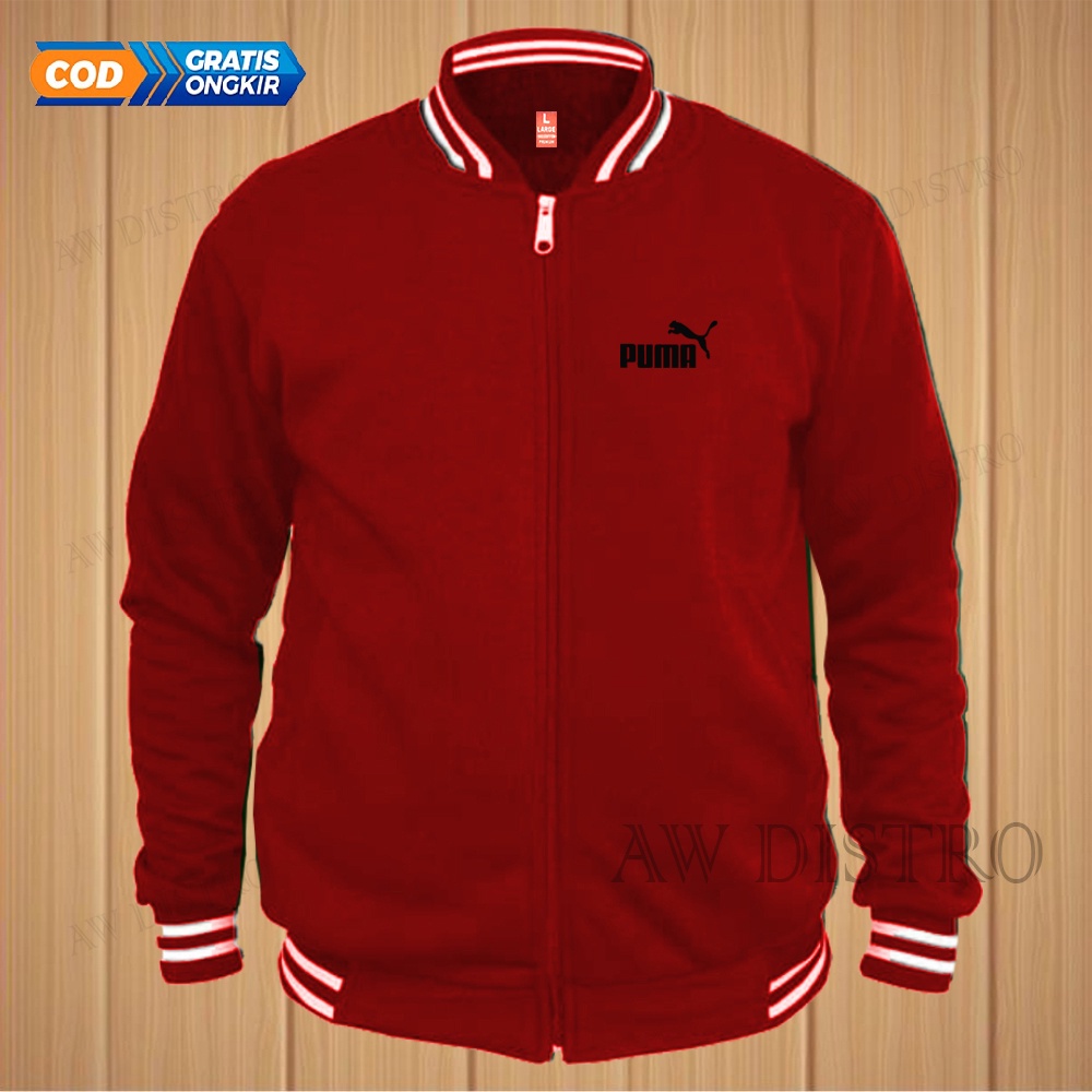 COD Jaket Baseball Varsity Distro PM Text Hitam Premium Quality