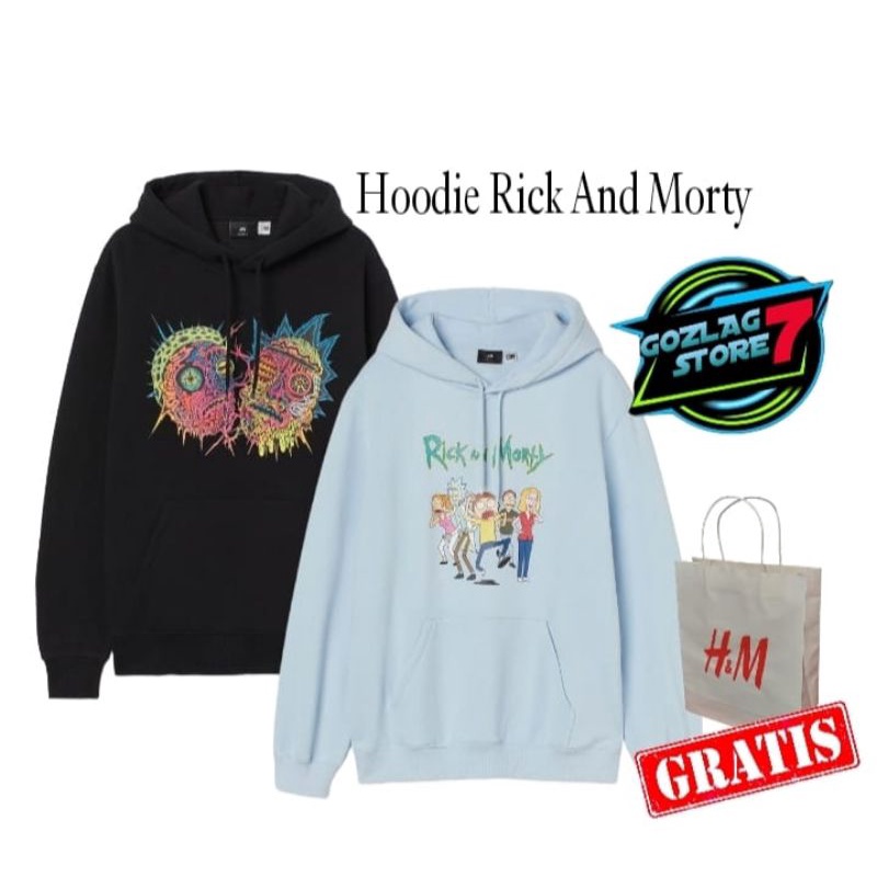 Hoodie Rick and morty black h&amp;m hoodie h&amp;m hnm