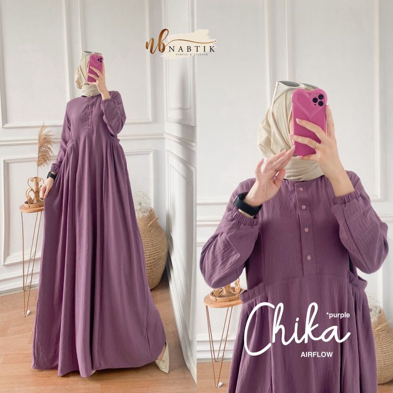 ( RESTOK ) DRESS AIRFLOW CIKA DRESS BUSUI IMPORT ORI BY NABTIK