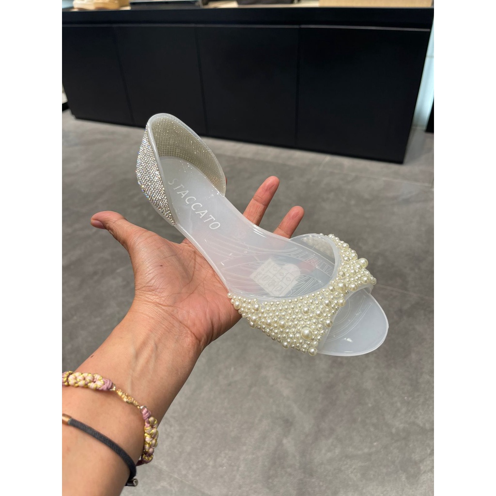 SANDAL STACCATO JELLY FLAT MANIK WHITE ORIGINAL