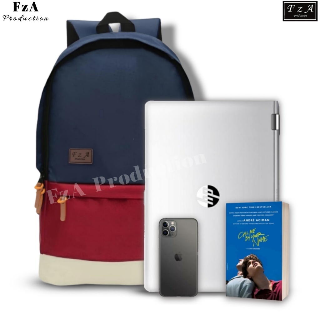 FzA Official - Big Promo..Tas Ransel Distro sekolah kuliah Kerja Pria 4286CV Tas Ransel Laptop - Navy Maroon