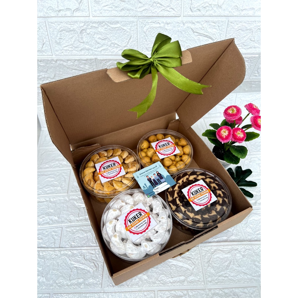 

[Hampers Mulai 50 Ribu]-KUKER/Kue Kering Homemade/HAMPERS TOPLES BULAT ISI 4//Kuker/Nastar/Kastangel