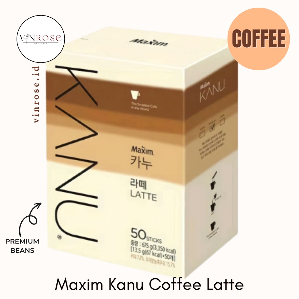 

Maxim Kanu Coffee Latte (50 Sticks)/ Kopi Premium Sachet Korea