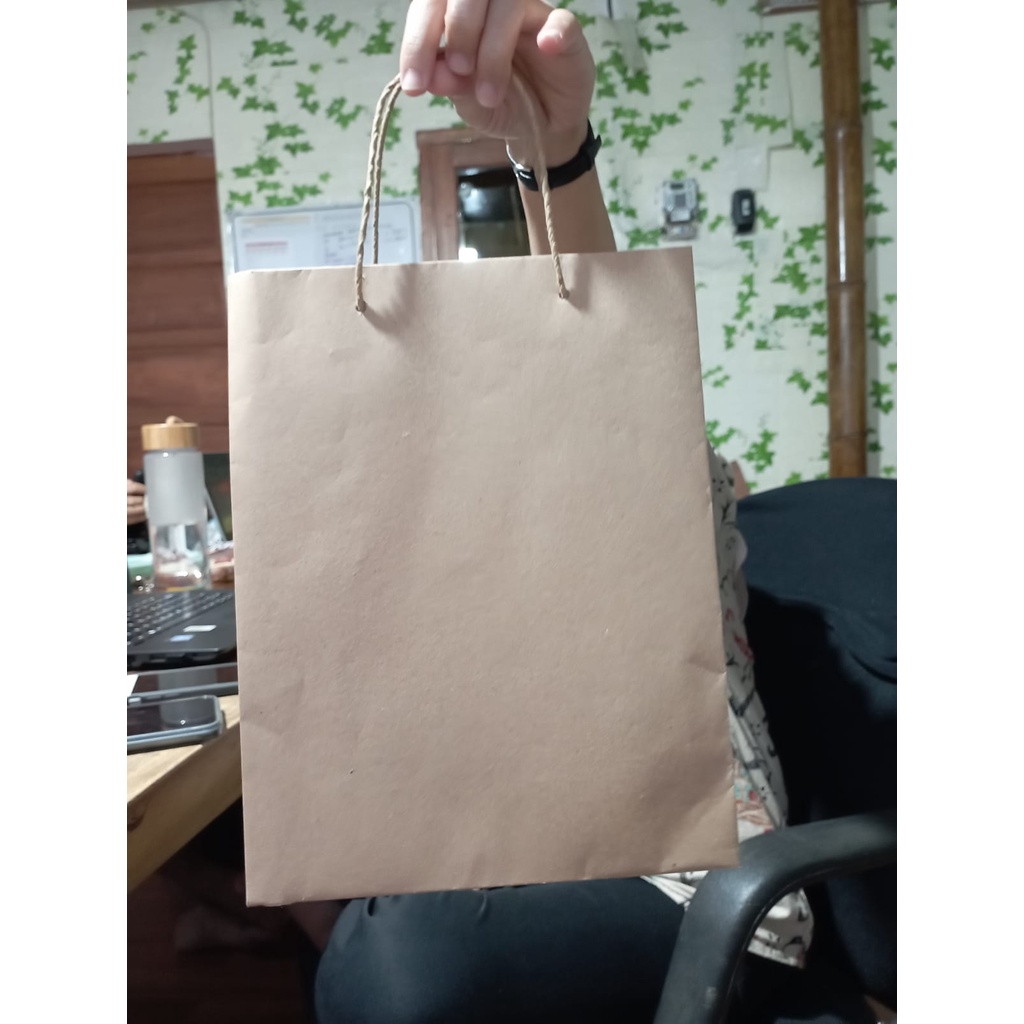 

tas kertas kantong hampers polos kraft coklat