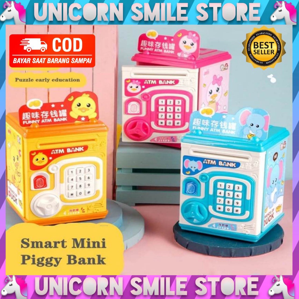 MAINAN ANAK EDUKASI CELENGAN ANAK ATM BRANKAS MINI / MINI MONEY ATM MENABUNG SIDIK JARI YA2 PROMO TE