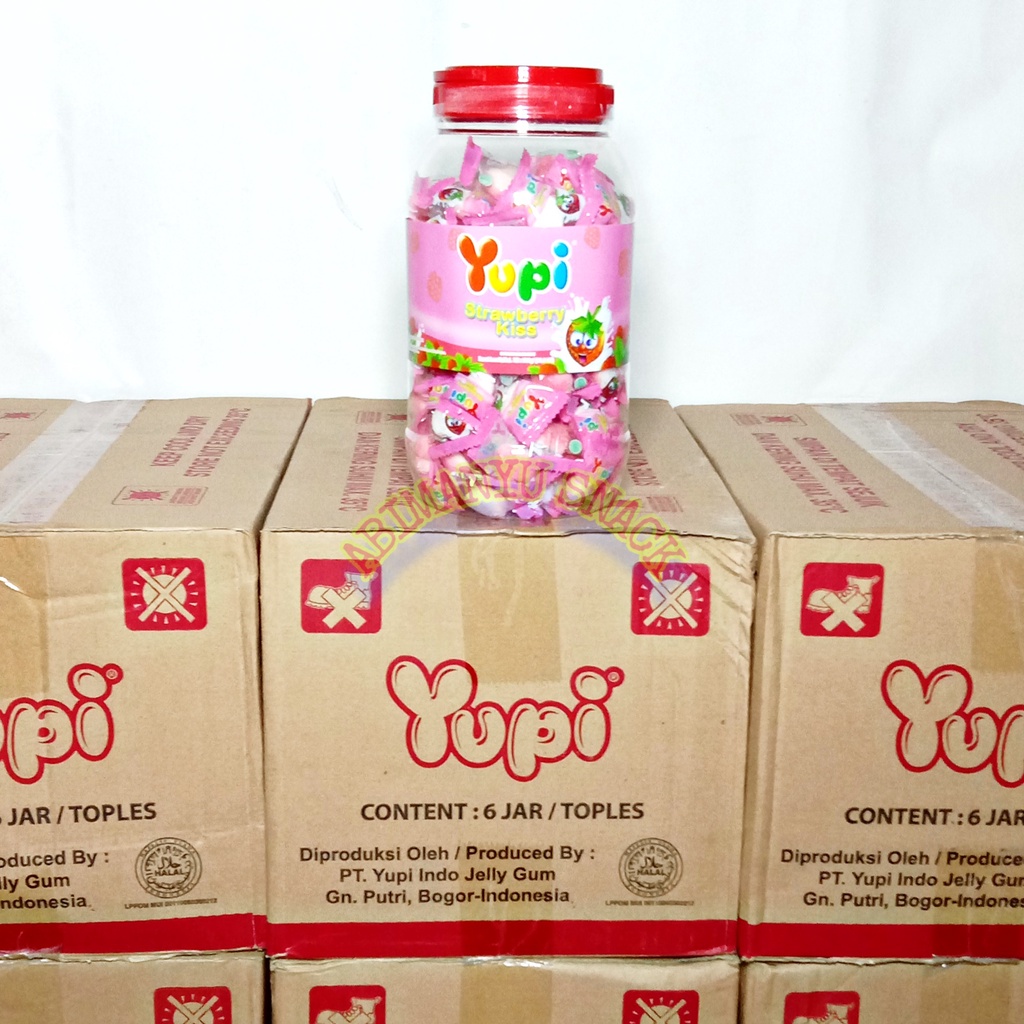 

permen yupi toples strawberry kiss 300 gram