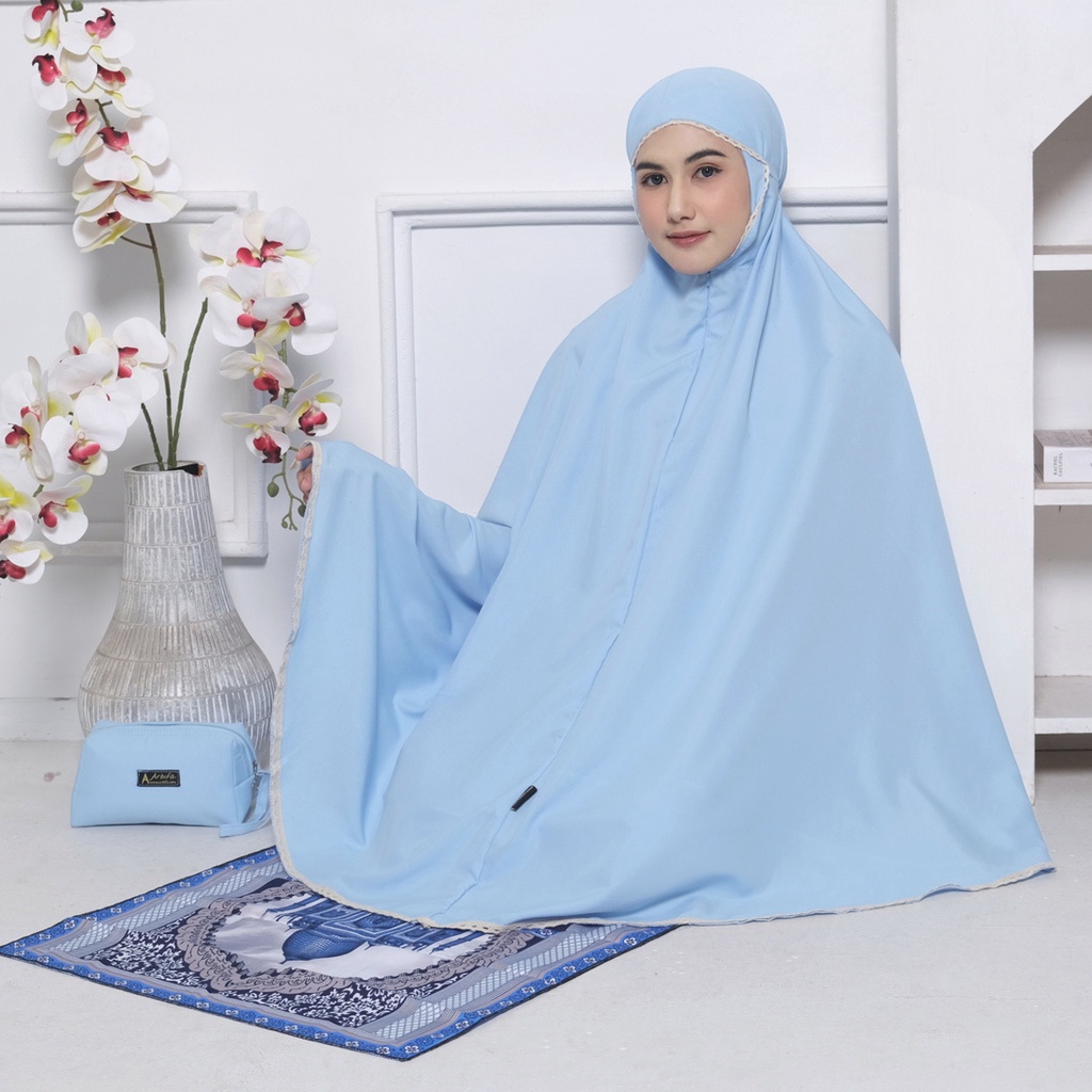 Arbifa - Mukena 2in1 Traveling Syabina Katun import Dewasa Ponco Adem