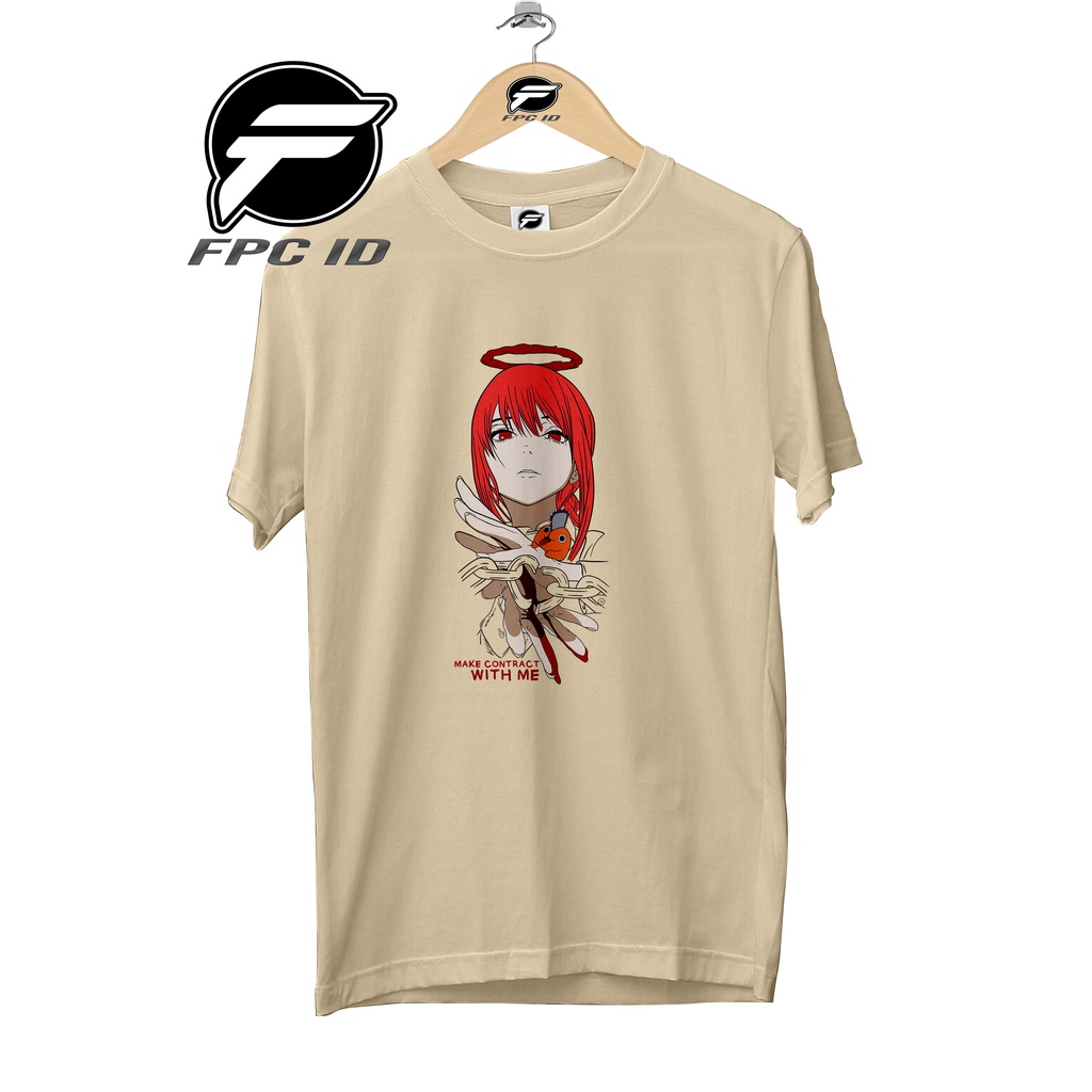 Kaos Anime Chainsaw Man Makima Make Contract With Me Cotton Combed 30s Pakaian Jumbo Pilihan Favorit Fpc Id