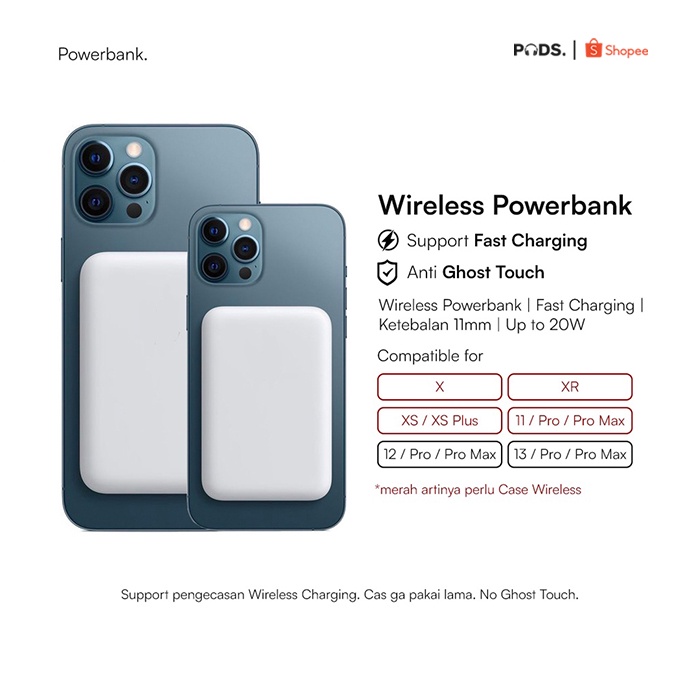 Wireless Magnetic Power Bank By PodsIndonesia