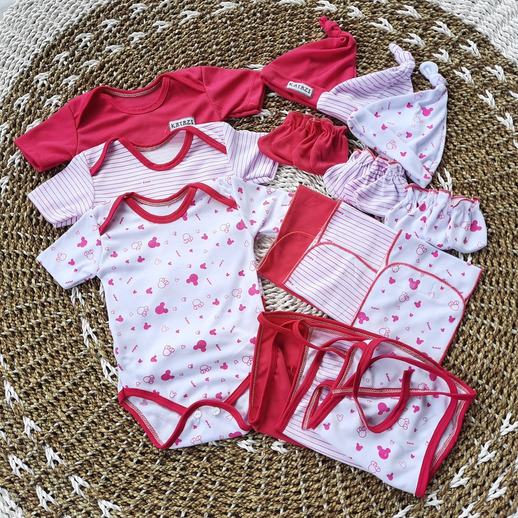 Seri Pink Fanta Paket 15 Pcs Jumper Set Bayi Baru Lahir Perempuan Lengkap Hemat