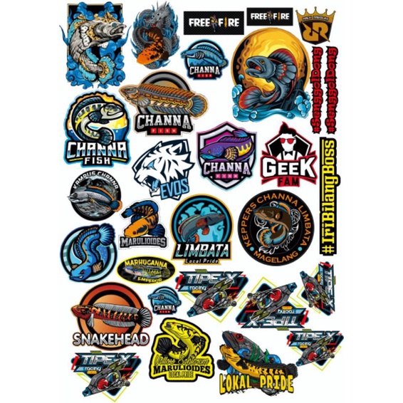 

stiker ikan chana 1lembar a3