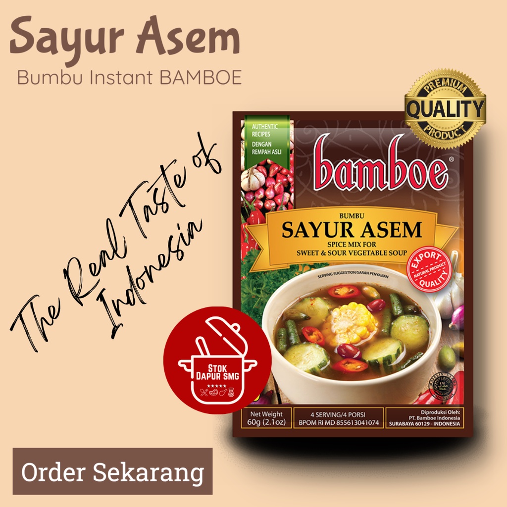 

BAMBOE Masakan Indonesia Bumbu Masak Instan Export Quality SAYUR ASEM 60gr