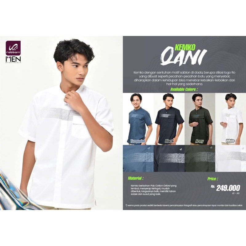 rabbani - kemko qani - baju koko pdk - baju koko navy - kemko hitam pendek