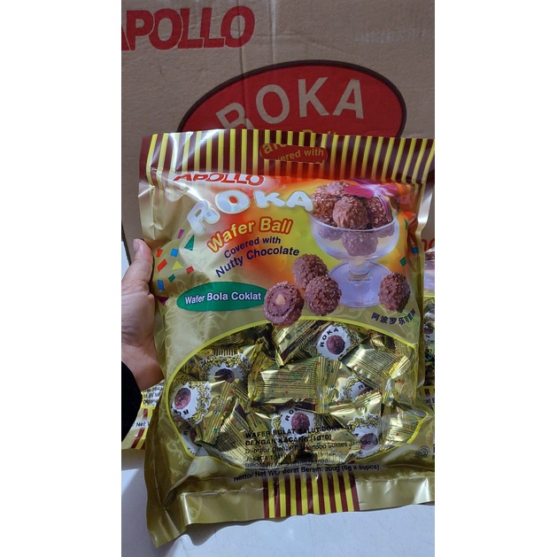 

Roka wafer ball coklat apollo