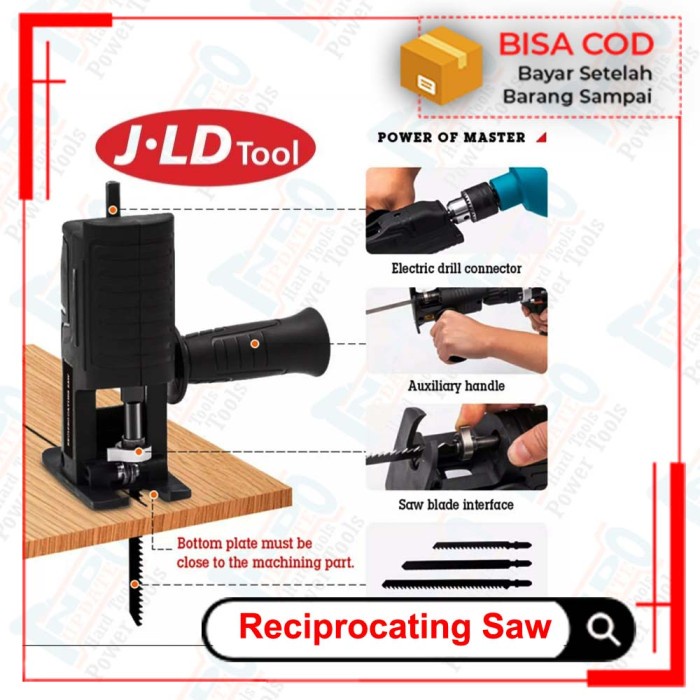 Terlaris Adaptor Bor Gergaji Potong Reciprocating Jig Saw Jld Tools 5508