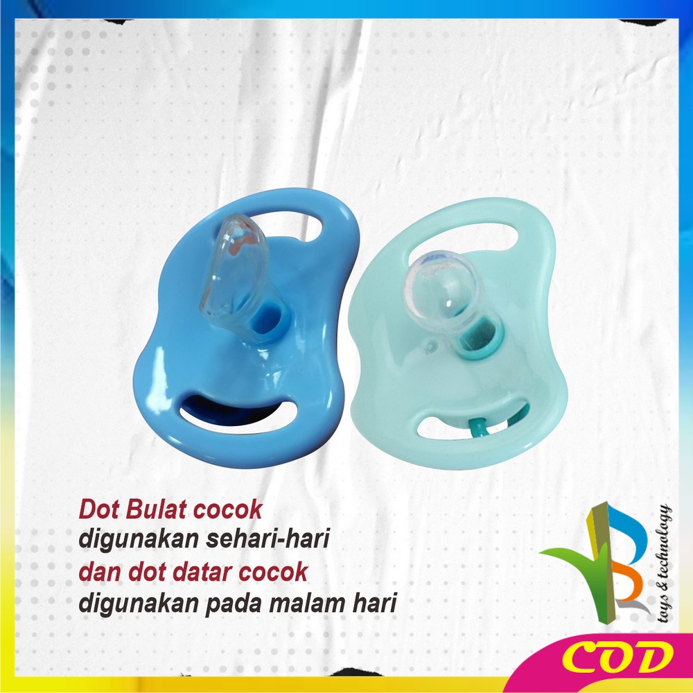 RB-C825 Empeng Dot Bayi Bulat Silicone Dengan Penutup Anti Debu BPA FREE / Kompeng Bayi Datar Baby Pacifier Empeng Gepeng Anak Bayi Import