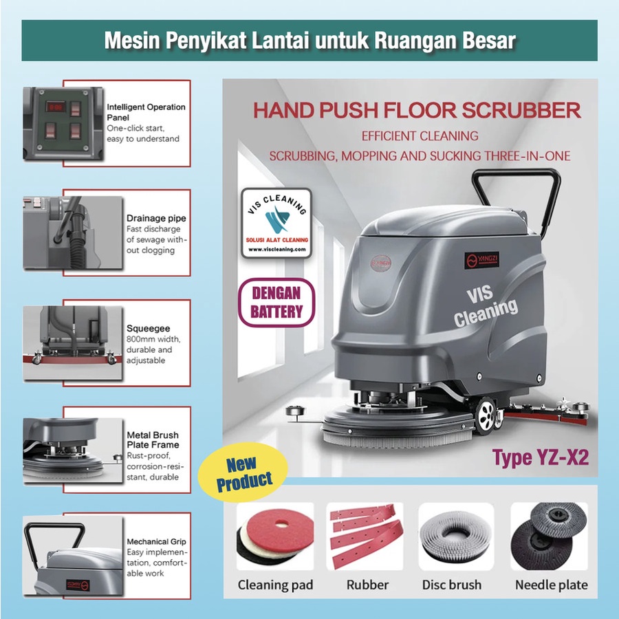 Floor Scrubber YZ-X2 with Battery (Penyikat Lantai utk Ruangan Besar)