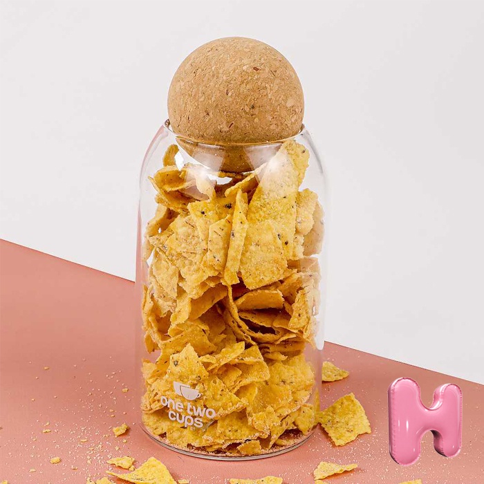 Toples Kaca Penyimpanan Makanan Glass Storage Jar Wadah Snack Lebaran Natal Tahun Baru Storage Trans