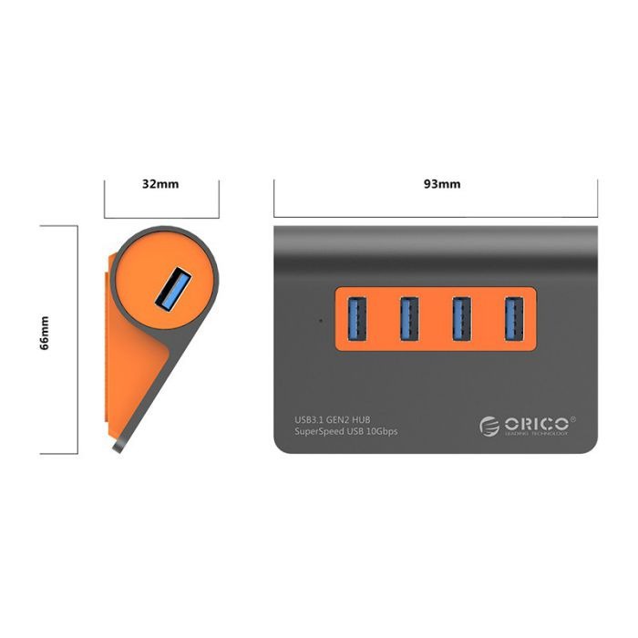 Multiport Garansi Resmi ORICO M3H4-G2 4 Port USB 3.1 Gen 2 HUB