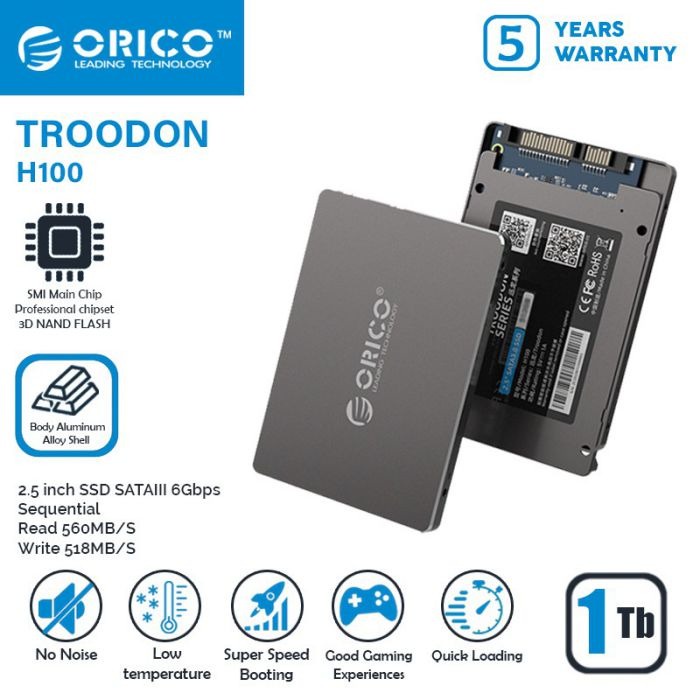 SSD Orico H100 1TB 512GB 256GB 128GB 2.5-Inch Sata3.0 Troodon Series