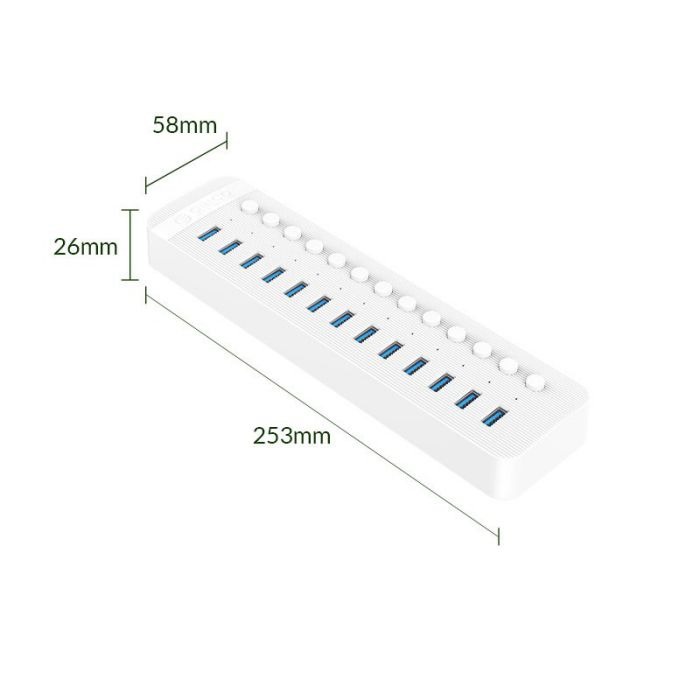 Multiport ORICO Port USB Hub With Individual Switches - CT2U3