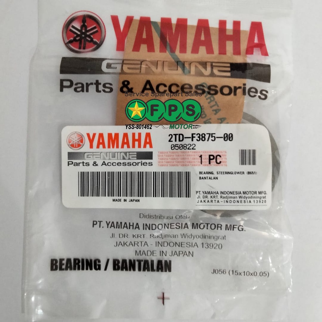 KOMSTIR BAWAH LEXI / 2TD-F3875-00 / BEARING, STEERING LOWER (B651) ORIGINAL YGP