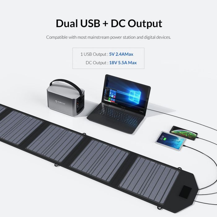 Original ORICO Foldable Solar Panel Charger Daya 100W - SCP2-100