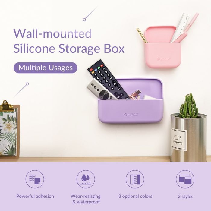 Original Orico SG-W2 Storage Box Wall-mount Silicone Kotak Penyimpanan