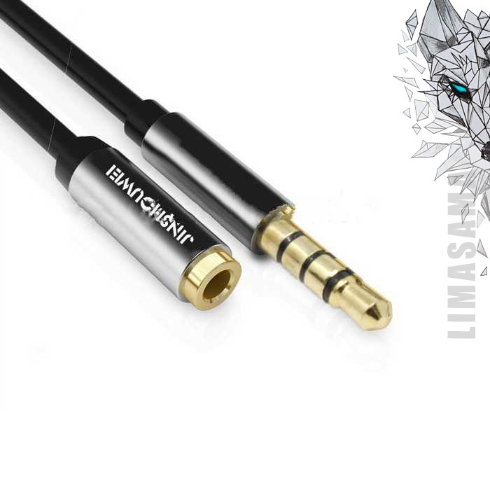 Kabel Perpanjangan Aux Plug Male ke Female Audio Jack HiFi Extension Port 3.5mm Speaker Aktif Earpho