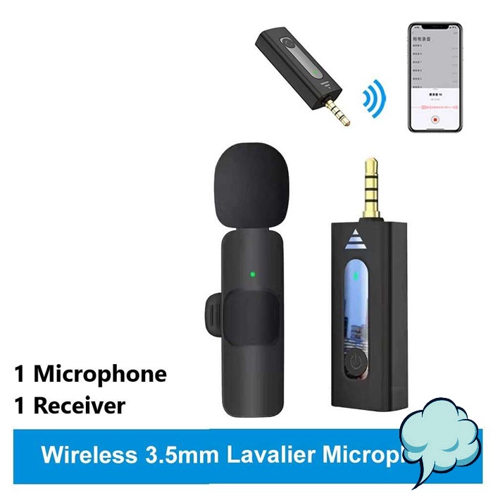Microphone Vlog Vlogger Youtuber Mikrofon Klip Clip On Mic Wireless Noice Reduction for Vlogging Sin