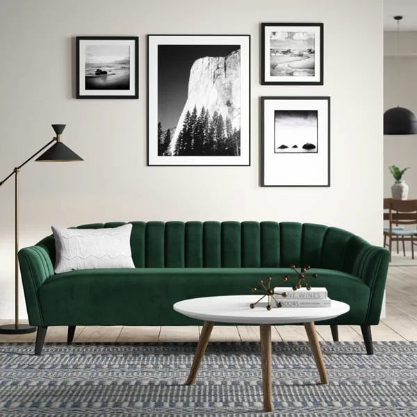 Sofa 3 Seater Plus Meja Bulat Desain Mewah Dan Elegan | Kursi Santai Hotel | Cafe Dan Resto