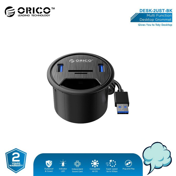 Desktop ORICO DESK HOLE 2 Port USB 3.0 HUB Adapter - DESK-2UST