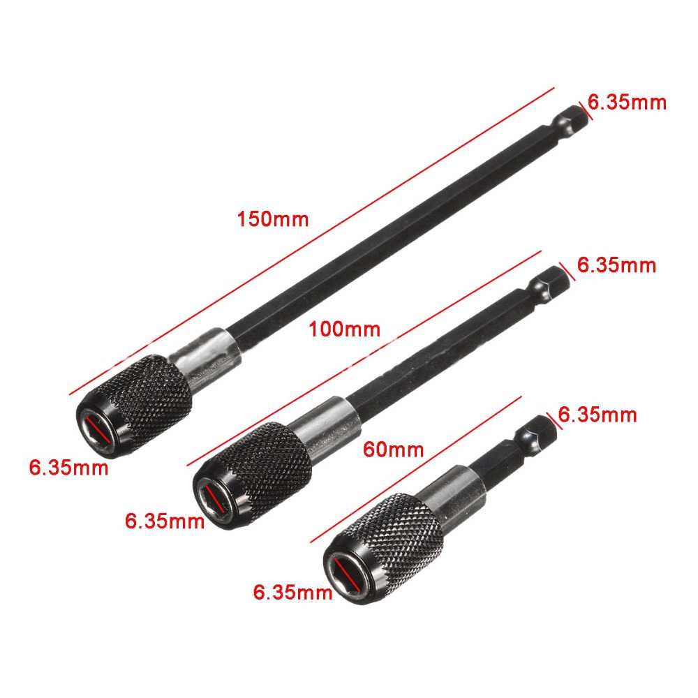 Obeng Hexagon Extension Rod Self Locking Post 3 Pcs Screwdriver Repair Tool Stainless Bor